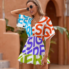 Lade das Bild in den Galerie-Viewer, Multi-Image-Druck Damen / Frauen Strand Tunika Cover Up Sommer NZ031 mit Fotos Muster Text Logo selbst gestalten und bedrucken
