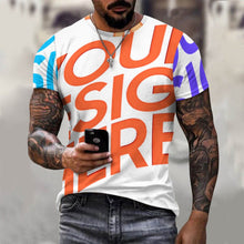 Lade das Bild in den Galerie-Viewer, Multi-Image-Druck Allover Print TShirt 100% Baumwolle T-Shirt ay001 Männer Herren mit Fotos Muster Text Logo selbst gestalten und bedrucken
