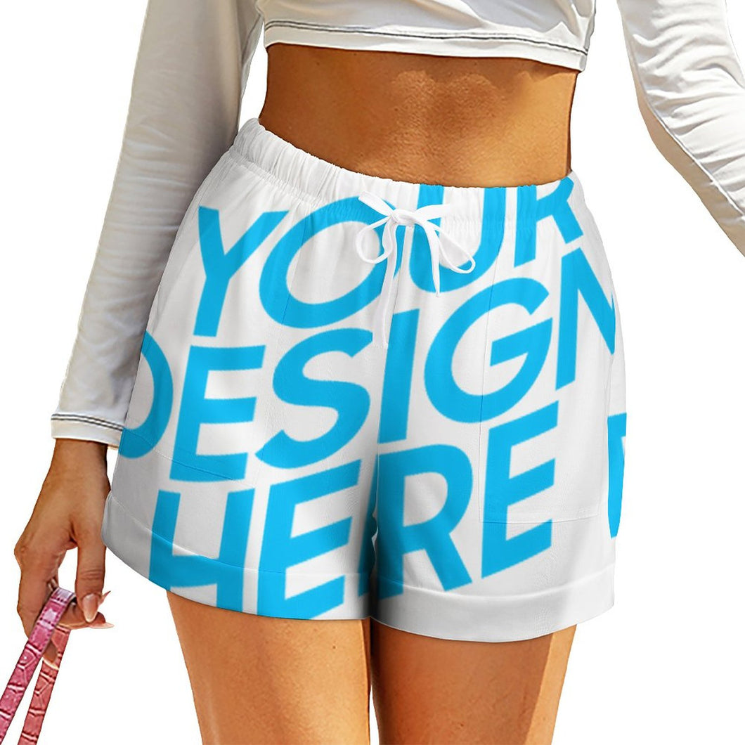 High Waist Shorts kurze Hose mit Gürtel und Musterprint für Damen Frauen mit Foto Text selbst gestalten und bedrucken