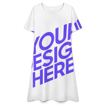 Lade das Bild in den Galerie-Viewer, Einzelbild-Design Damen / Frauen Shirtkleid Kurzarm Kleid Shirt Kleid F77Q mit Foto Design Motiv Text selbst gestalten und bedrucken
