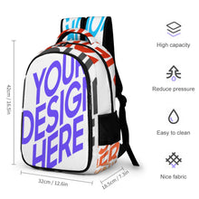 Lade das Bild in den Galerie-Viewer, Multi-Image-Design Taschen Rucksack Schultasche Schulrucksack mit Fotos Muster Text Logo selbst gestalten und bedrucken
