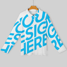 Lade das Bild in den Galerie-Viewer, Einzelbilddruck Sport Langarm Polo Shirt Hemd Langarmhemd Businesshemd SDS008 Herren / Männer mit Fotos Muster Text Logo selbst gestalten und bedrucken
