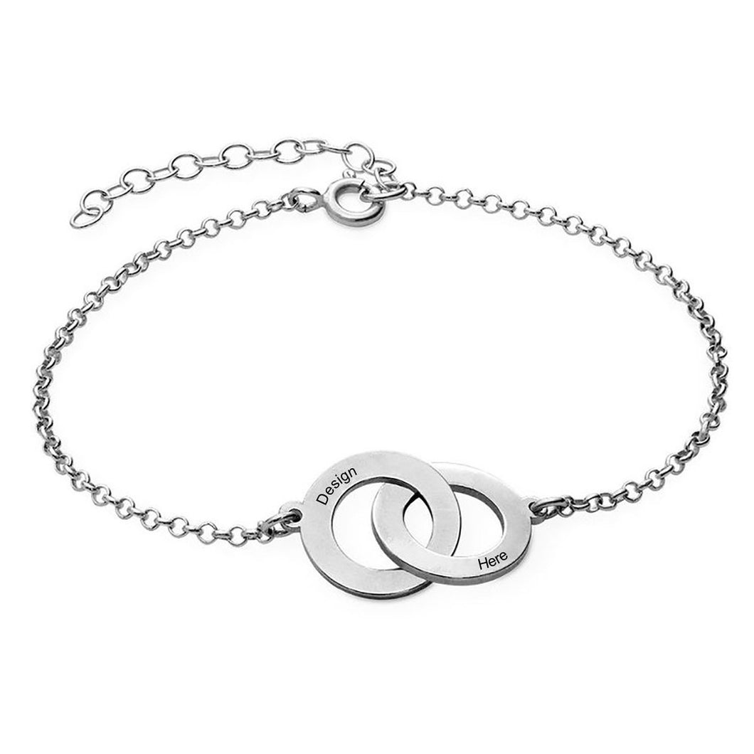 Claire Armband S0020 mit zwei verschlungenen Ringen mit Gravur selbst gestalten