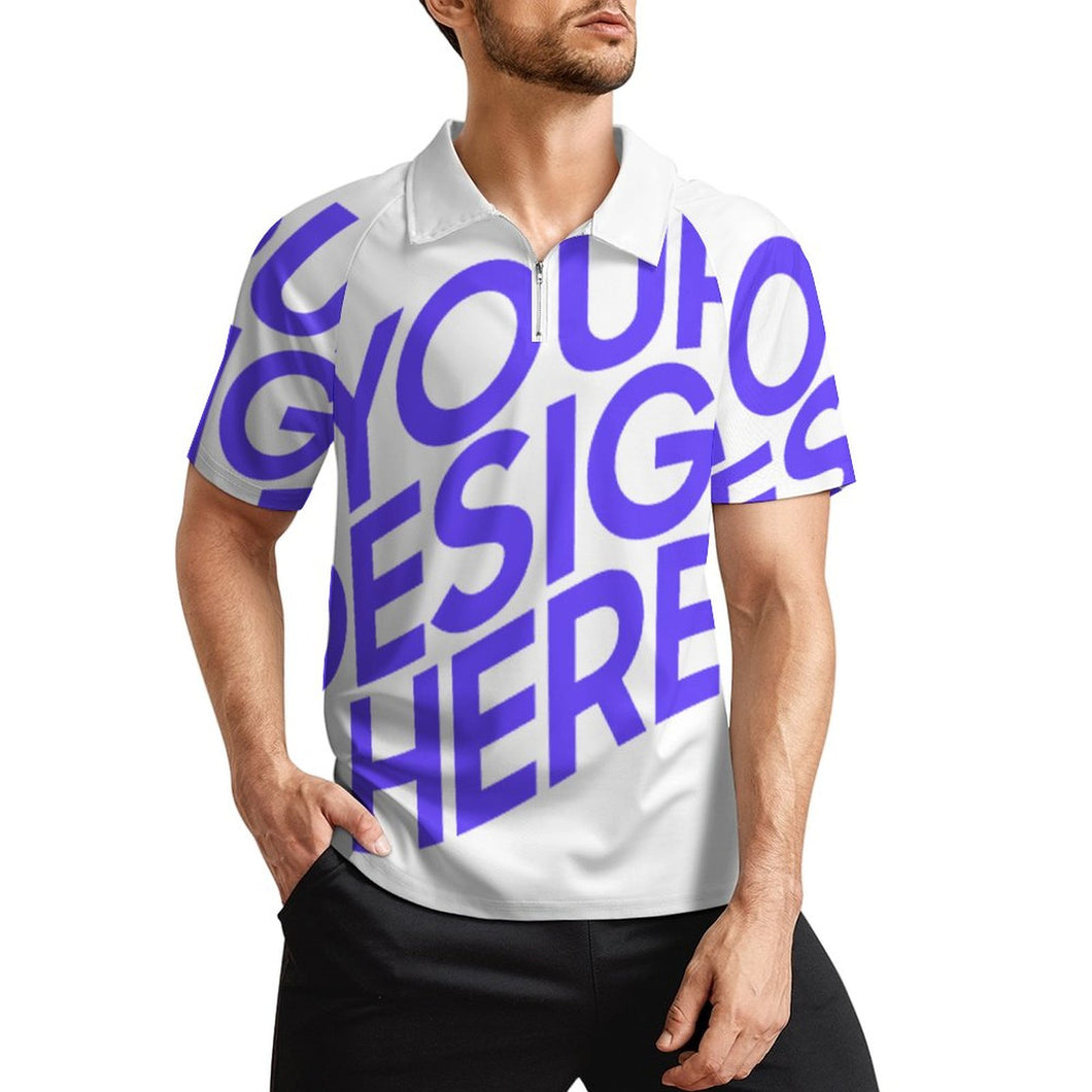 Einzelbild-Design Herren / Männer Kurzarm Poloshirt T Shirt Sport mit Zipp LTPL20 mit Ihrem Design Foto Motiv Text selbst gestalten und bedrucken