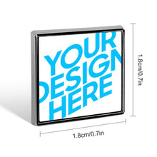 Lade das Bild in den Galerie-Viewer, Metall &quot;Square&quot; Quadrat-Form Abzeichen mit Fotos Muster Text Logo selbst gestalten und bedrucken
