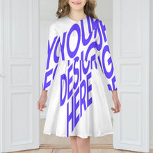 Lade das Bild in den Galerie-Viewer, Einzelbild-Design Mädchen Langarm Kleid Jerseykleid A-Linien-Kleid F6Q mit Foto Design Motiv Text selbst gestalten und bedrucken
