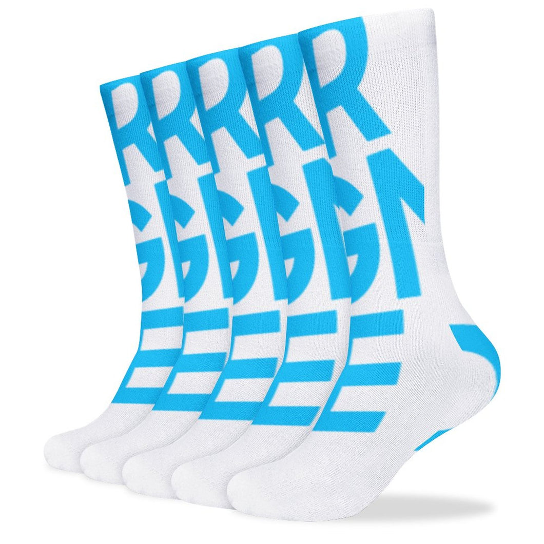 Atmungsaktive Strümpfe Socken Kompressionsstrümpfe lang - 5 Paar des gleichen Designes - mit Fotos Muster Text Logo selbst gestalten und bedrucken