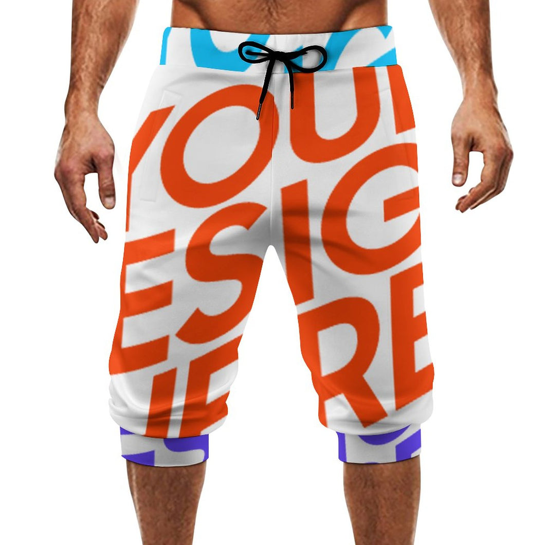 Multi-Image Design Allover-Druck 3/4-Hose Sweathose Sporthose Leggings AIP für Männer mit Fotos Muster Text Logo selbst gestalten und bedrucken