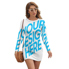 Lade das Bild in den Galerie-Viewer, Langarmkleid in lässiger Passform mit zeitlosen Fashion-Design für Damen Frauen JJ1207 mit Foto Text selbst gestalten und bedrucken
