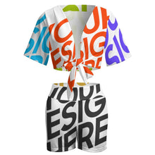Lade das Bild in den Galerie-Viewer, Multi-Image-Druck Damen / Frauen Voll Druck Beach Sports Set in sommerlicher zweiteiliger Kombination Crop Top Shirt Und Short GTZ mit Fotos Muster Text Logo selbst gestalten und bedrucken
