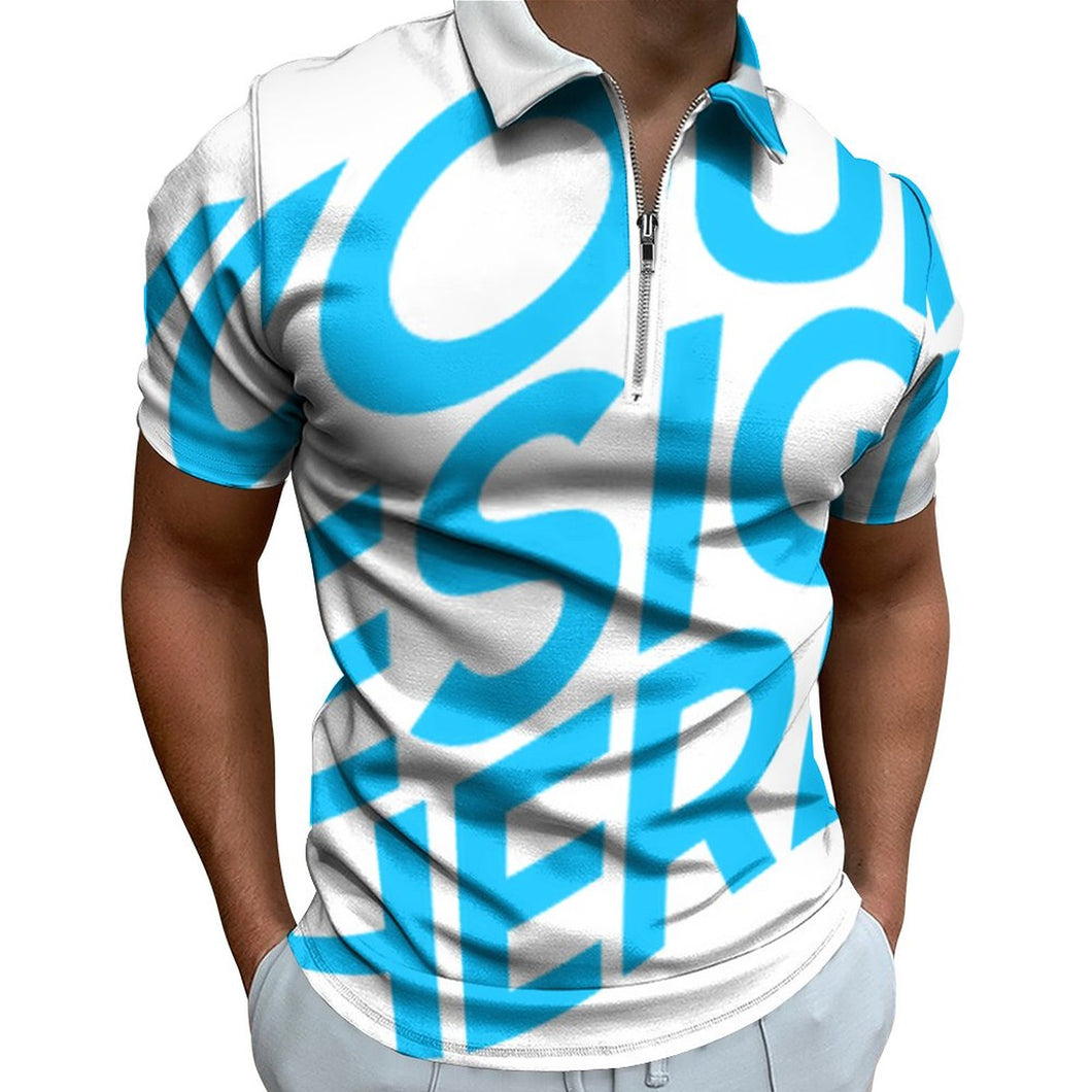 Herren Vollprint Polo Shirt mit Reißverschluss B470 mit Foto Muster Text Logo selbst gestalten und bedrucken