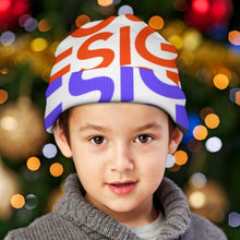 Lade das Bild in den Galerie-Viewer, Multi-Image-Druck Volldruck Strickmütze Beanie Wintermütze für Kinder mit Fotos Muster Text Logo selbst gestalten und bedrucken
