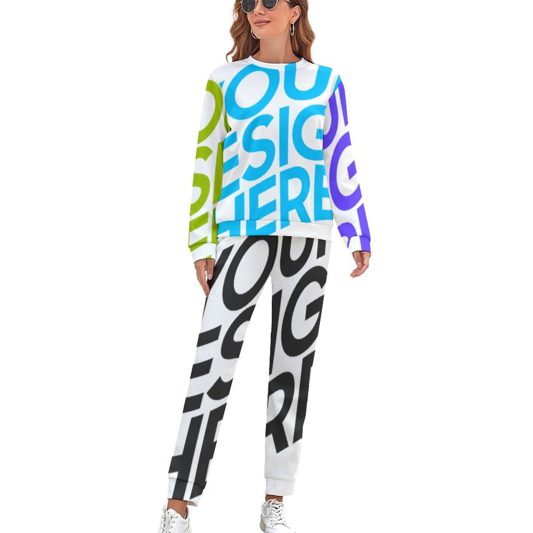 Multi-Image-Druck Damen / Frauen Klassischer Pullover Anzug Trainingsanzug CT20 mit Foto Text Muster selbst gestalten und bedrucken