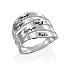 Lade das Bild in den Galerie-Viewer, Heteromorphic Ring Heteromorphische Ringe mit Gravur Buchstaben nach Wünsche J0001 selbst gestalten
