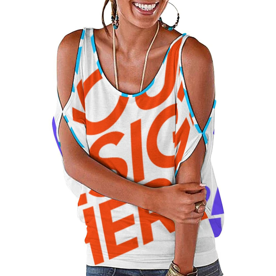 Oversize Multi-Image-Druck Damen / Frauen OFF Shoulder TSHIRT T-Shirt Kleid Große Größen AUT mit Fotos Muster Text Logo selbst gestalten und bedrucken