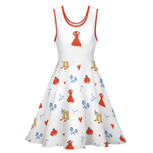 Lade das Bild in den Galerie-Viewer, Runder Kragen, ohne Ärmel, Kurzes und casuales Kleid für Damen Frauen mit Ihrem eigenen Design Logo oder Foto selbst gestalten und bedrucken
