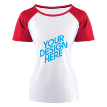 Lade das Bild in den Galerie-Viewer, Damen Ärmel Raglan T-Shirt TSHIRT mit kurzem Arm selbst gestalten und bedrucken

