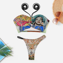 Lade das Bild in den Galerie-Viewer, 2023 Sexy Multi-Image-Design Damen Bikini Set Badeanzug 2 teilig mit Zierbändern mit Fotos Muster Text Logo selbst gestalten und bedrucken
