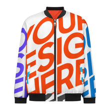 Lade das Bild in den Galerie-Viewer, Multi-Image-Design Herren / Männer Jacke Bomber Jacket mit Zipper BMJ mit Foto Design Motiv Text selbst gestalten und bedrucken
