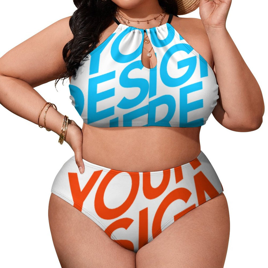 Große Größen Einzelbilddruck Damen / Frauen Push-Up Bustier Bikinis Set BK2040 mit Fotos Muster Text Logo selbst gestalten und bedrucken