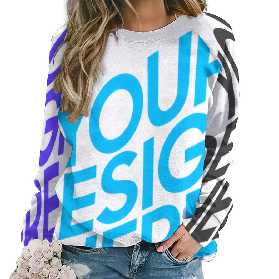 Personalisierte Multi-Image-Druck Vollprint Frauen Lässiges Sweatshirt Shirt Langarmshirt RHDEC2 mit Foto Muster Text selbst gestalten und bedrucken