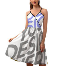 Lade das Bild in den Galerie-Viewer, Multi-Image-Design Damen / Frauen Sommerkleid Sling Kleid Trägerkleid mit V-Ausschnitt und mit Spaghetti-Träger NZ016 mit Foto Design Motiv Text selbst gestalten und bedrucken
