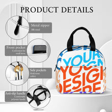 Lade das Bild in den Galerie-Viewer, Multi-Image-Druck Große Lunchtasche Kühltasche Isoliertasche Lunchbag Thermotasche mit Reißverschluss mit Fotos Muster Text Logo selbst gestalten und bedrucken
