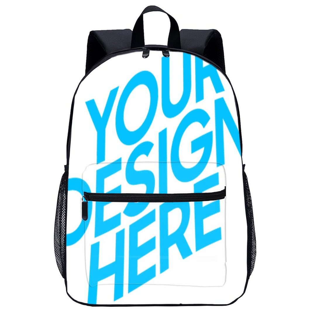 17 Zoll Rucksack Schulrucksack Schultasche mit einer Schicht mit Fotos Muster Text Logo selbst gestalten und bedrucken