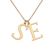 Lade das Bild in den Galerie-Viewer, Initial-Halskette Buchstabe X0054 in Sterling Silber mit 18K Gold Roségold Vergoldung Länge verstellbar selbst gestalten
