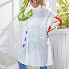 Lade das Bild in den Galerie-Viewer, Multi-Image-Druck Langarm Cardigan Strickjacke Shirt lang geschnitten NZ060 mit Foto Text Muster selbst gestalten und bedrucken
