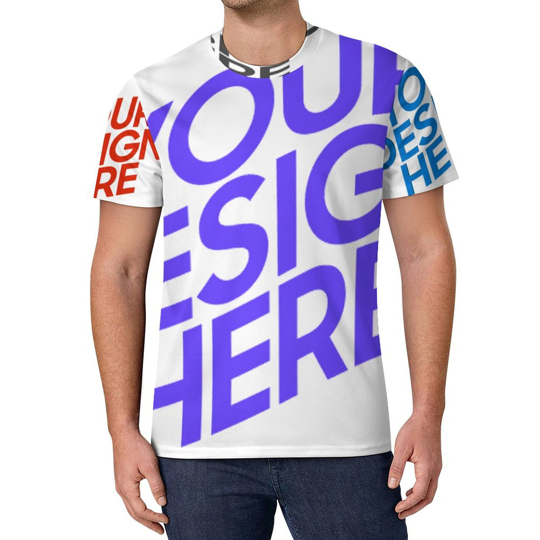 Multi-Image-Design Allover Print Männer T Shirt OMDT01 mit Ihrem Design Motiv Foto Text selbst gestalten und bedrucken