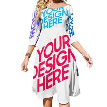 Lade das Bild in den Galerie-Viewer, Multi-Image-Druck Damen / Frauen Sommerkleid Midikleid mit Knotendetail im Rücken B272 mit Fotos Muster Text Logo selbst gestalten und bedrucken
