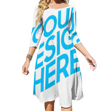 Lade das Bild in den Galerie-Viewer, Einzelbilddruck Damen / Frauen V-Ausschnitt Midikleid mit Knotendetail im Rücken B272 mit Fotos Muster Text Logo selbst gestalten und bedrucken
