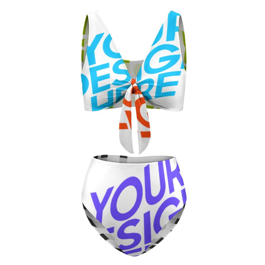 Multi-Image-Druck Push-Up Triangle Bikini Set mit Zierschleife Damen 2 teilig Bk2079 mit Fotos Muster Text Logo selbst gestalten und bedrucken