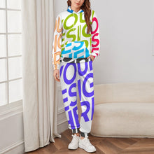 Lade das Bild in den Galerie-Viewer, Multi-Image-Design Unisex Jogginganzug Trainingsanzug SET Jogginghose &amp; Hoodie Damen Herren mit Foto Design Motiv Text selbst gestalten und bedrucken
