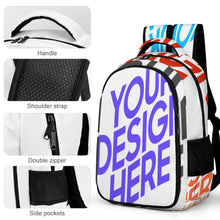 Lade das Bild in den Galerie-Viewer, Multi-Image-Design Taschen Rucksack Schultasche Schulrucksack mit Fotos Muster Text Logo selbst gestalten und bedrucken
