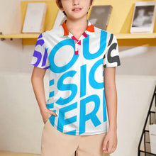 Lade das Bild in den Galerie-Viewer, Multi-Image-Design Kinder Jungen 3-16 Jahre Alt Poloshirt Kurzarm J62T mit Foto Design Motiv Text selbst gestalten und bedrucken
