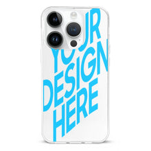 Lade das Bild in den Galerie-Viewer, Personalisierte TPU Clear Cover iPhone 14 /  iPhone 14 Plus / iPhone 14 Pro / iPhone 14 Pro Max Handyhülle Schutzhülle mit Fotos Muster Text Logo selbst gestalten und bedrucken
