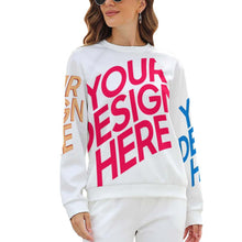 Lade das Bild in den Galerie-Viewer, Multi-Image-Druck Sweatershirt Raglan Shirt Rund-Ausschnitt Langarmshirt RH Damen / Frauen mit Fotos Muster Text Logo selbst gestalten und bedrucken
