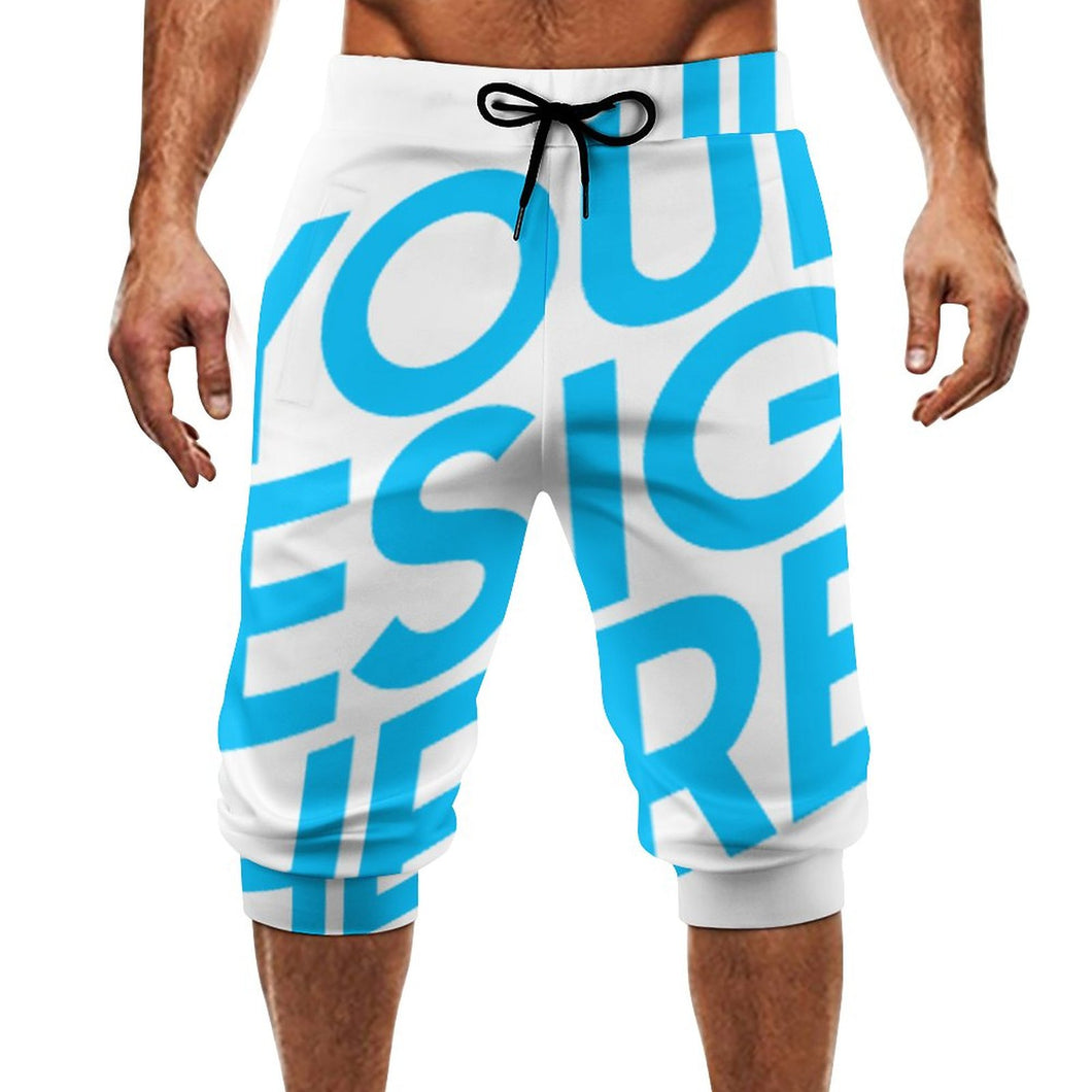 Einzelbild-Design Allover-Druck 3/4-Hose Sweathose Sporthose Leggings AIP für Männer mit Fotos Muster Text Logo selbst gestalten und bedrucken