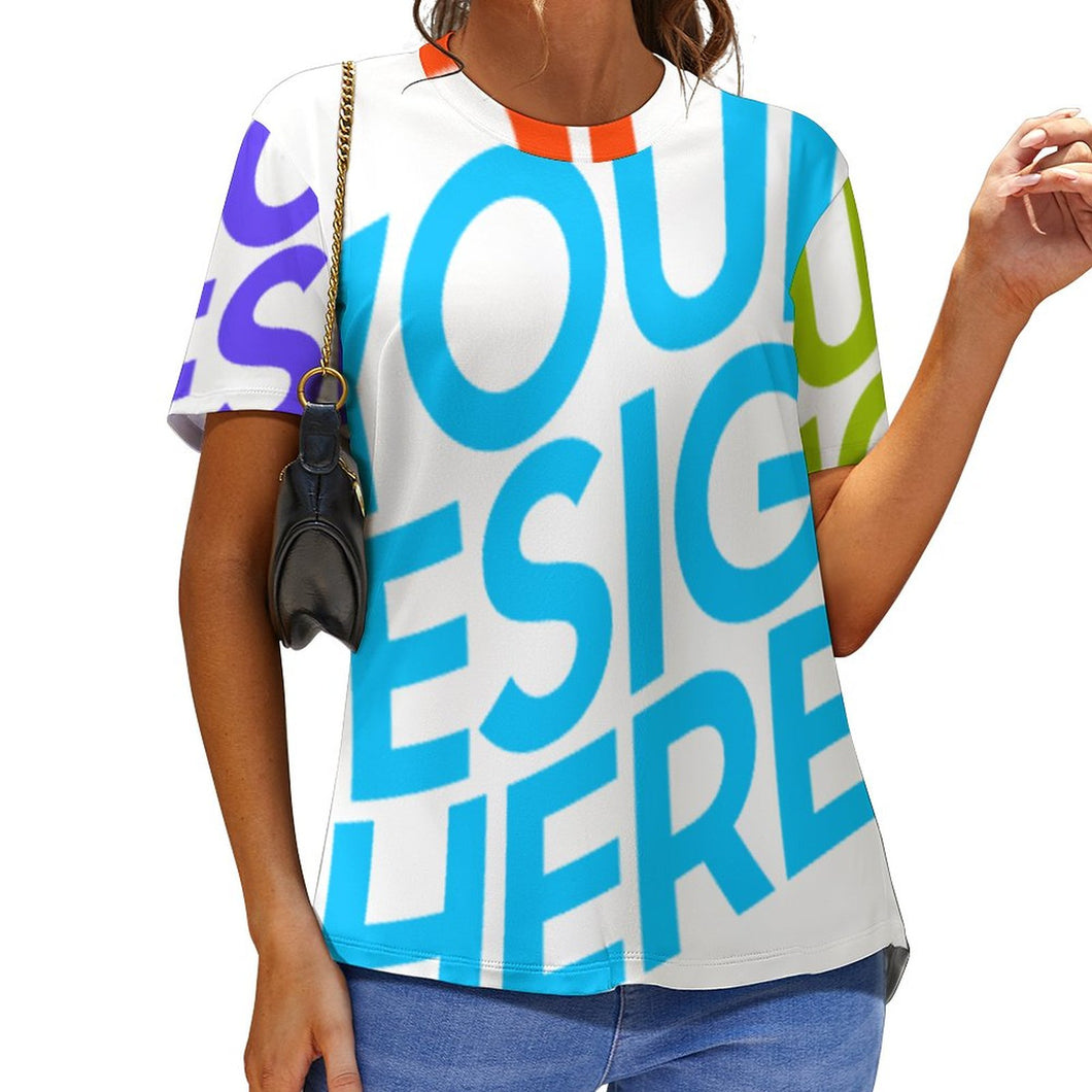 Große Größen Voll Druck Multi-Image-Druck Damen / Frauen Kurzarm TSHIRT T-Shirt Polyester NT mit Fotos Muster Text Logo selbst gestalten und bedrucken