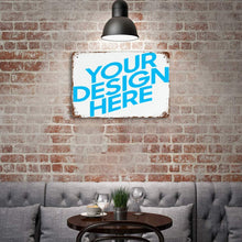 Lade das Bild in den Galerie-Viewer, Eisen hängendes Bild Metallschild Blechschilder Deko Schild mit Spruch Wand- und Türdeko horizontale Platte mit Rost selbst gestalten und bedrucken
