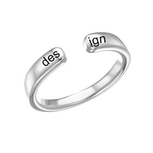 Lade das Bild in den Galerie-Viewer, Personalisierter Damen Open Ring Offene Ringe J0029 mit Wunschgravur mit 18K Gold Roségold Vergoldung selbst gestalten
