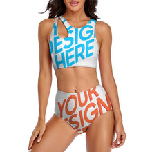 Lade das Bild in den Galerie-Viewer, Multi-Image-Druck Damen &amp; Frauen Badeanzug Bustier Bikini 2-tgl. Set OCS2118 mit Foto selbst gestalten und bedrucken
