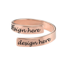 Lade das Bild in den Galerie-Viewer, Personalisierter Kupfer Ring Wrap Ring J0017 mit Gravur mit 18K Gold Roségold Vergoldung selbst gestalten
