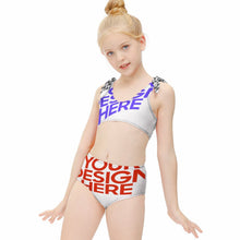 Lade das Bild in den Galerie-Viewer, Multi-Image-Design Mädchen Bustier Bikini mit Bindedetail an den Schultern (2-St) NT022 mit Foto Design Motiv Text selbst gestalten und bedrucken
