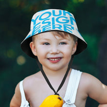 Lade das Bild in den Galerie-Viewer, Einzelbilddruck Personalisierter Wendbarer Eimerhut Fischerhut für Kinder mit Fotos Muster Text Logo selbst gestalten und bedrucken
