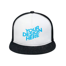 Lade das Bild in den Galerie-Viewer, Damen &amp; Herren Denim schwarz flache Gummi Baseballkappe selbst gestalten und bedrucken
