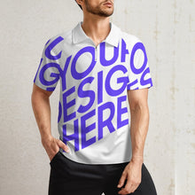 Lade das Bild in den Galerie-Viewer, Einzelbild-Design Herren / Männer Kurzarm Poloshirt T Shirt Sport mit Zipp LTPL20 mit Ihrem Design Foto Motiv Text selbst gestalten und bedrucken
