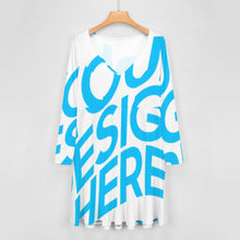 Lade das Bild in den Galerie-Viewer, Einzelbilddruck Oversized V-Ausschnitt Langarm Kleid Blusenkleid B829 mit Fotos Muster Text Logo selbst gestalten und bedrucken
